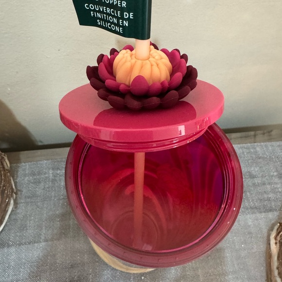 NWT Starbucks Holiday 2024 Cold Cup Floral Tumbler, Succulent Lid Topper, Venti - Picture 4 of 5